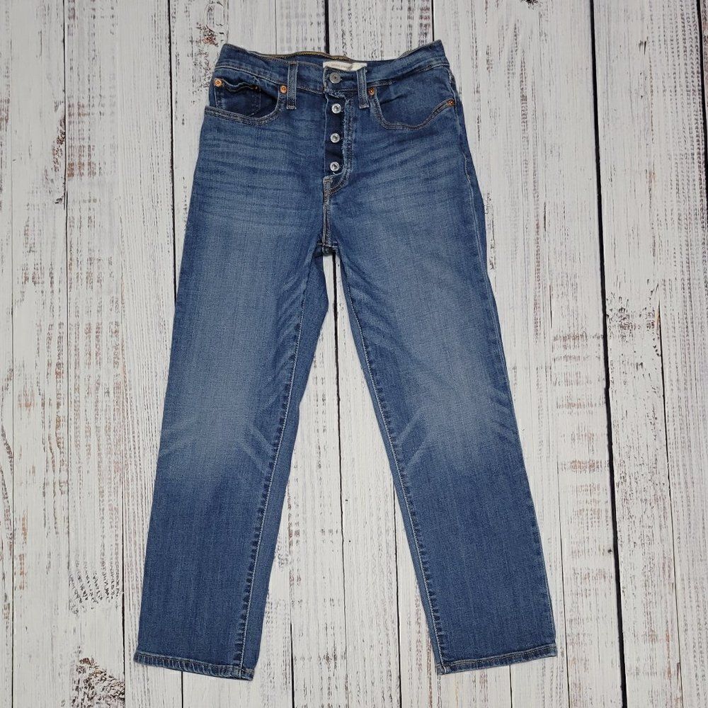 Levi's Women's Size 27 High Waist Cropped Straight Leg Dark Wash Denim Jeans